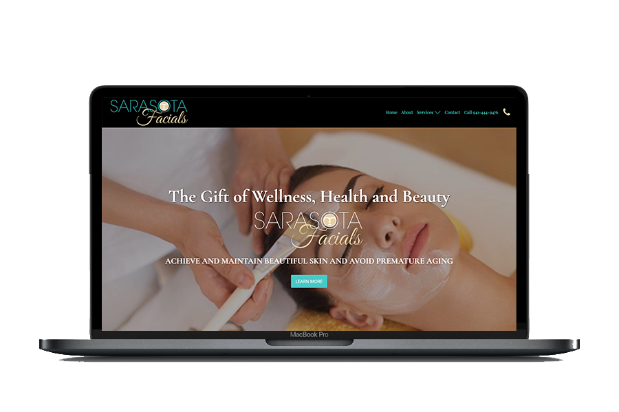 Sarasota Facials Website Design - Home Page