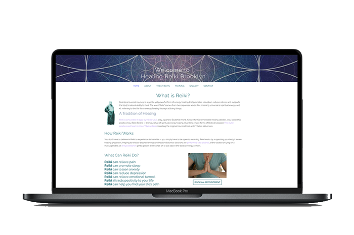 Healing Reiki Brooklyn, website design