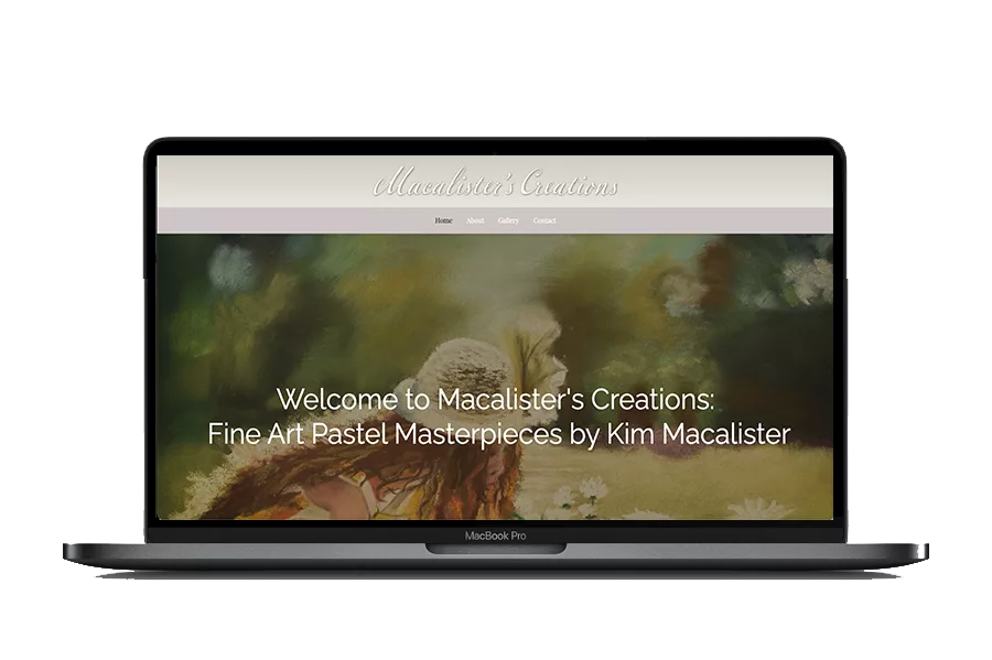 artist portfolio website design example for Pastel Artist Kim Macalister