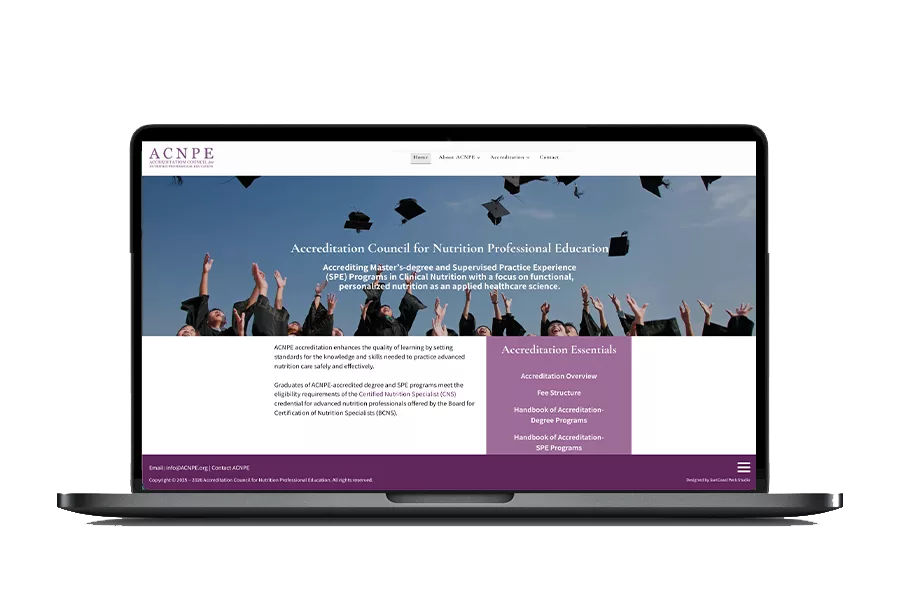 ACNPE Website Design for Accreditation Council for Nutrition Professional Education
