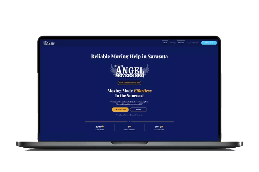 Angel Mover SRQ one page Website Design